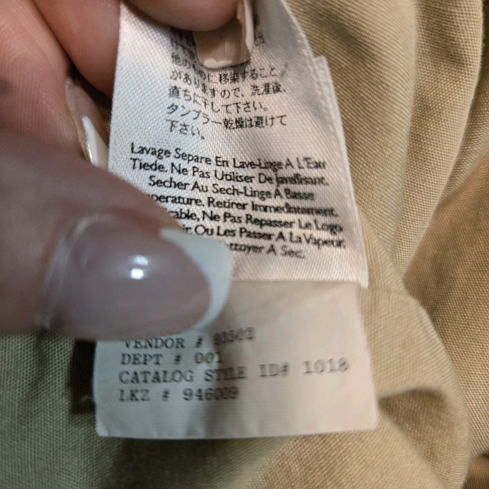Eddie Bauer  Size XXL Beige Field‎ Jacket Canvas Lined Barn Chore Leather Collar - Picture 9 of 9